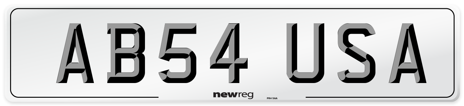 AB54 USA Number Plate from New Reg